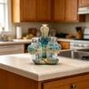 Counter Condiment Jar Set with Glass Jars, Animal Base, Metal Covers for Breakfast Shelves and Meal Service Daily