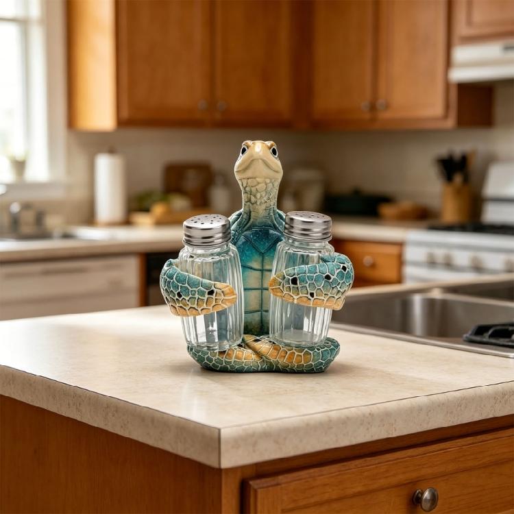 Counter Condiment Jar Set with Glass Jars, Animal Base, Metal Covers for Breakfast Shelves and Meal Service Daily