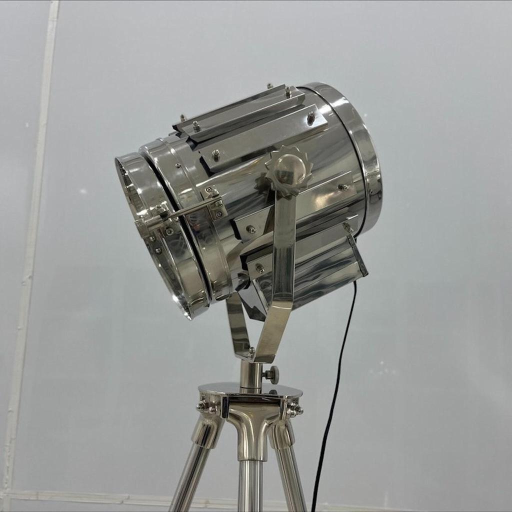 Stand Searchlight Floor Lamp Finish Chrome With Steel, Spotlight Standing Adjustable Home Décor Floor Corner Lights