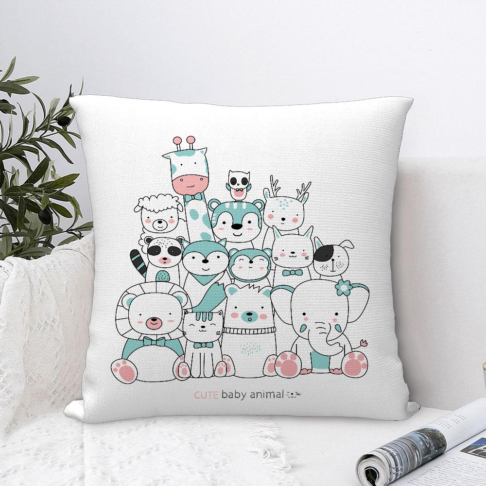 Cartoon Cute Animals Pillow Case Sofa Decorative Home Double-sided Print Plush Square Throw Pillow Covers Cushion Decor Cover