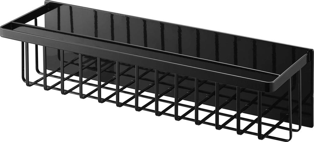 Магнитная корзина для ванной комнаты Yamazaki Jitsugyo, широкая, черная, xx H12 см, башенная полка для ванной комнаты с крючком, тонкая, плавающая, для хранения, 3770, прибл.. Ш44.3 Д12.3