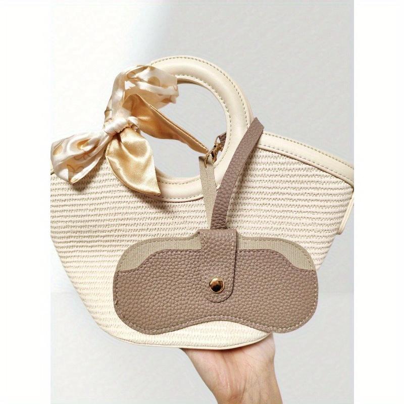 1pc Eyeglasses & Lipstick Storage Bag, Sunglasses Pouch, Portable Glasses Case, Women Eyewear Box, Travel Sunglasses Protective Cover, Boho Vibes