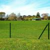 VidaXL Garden Border Fence Set Euro 25 X 1.5 M Steel Green 142401