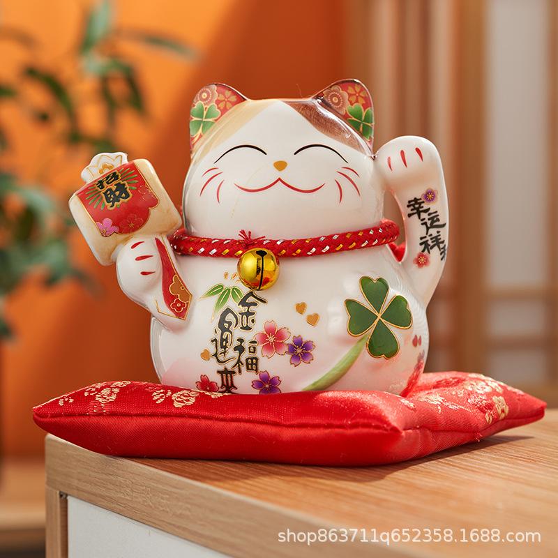 НОВАЯ копилка «Счастливый кот», креативное украшение, керамический кот удачи в японском стиле, подарок на открытие нового магазина, украшение для дома