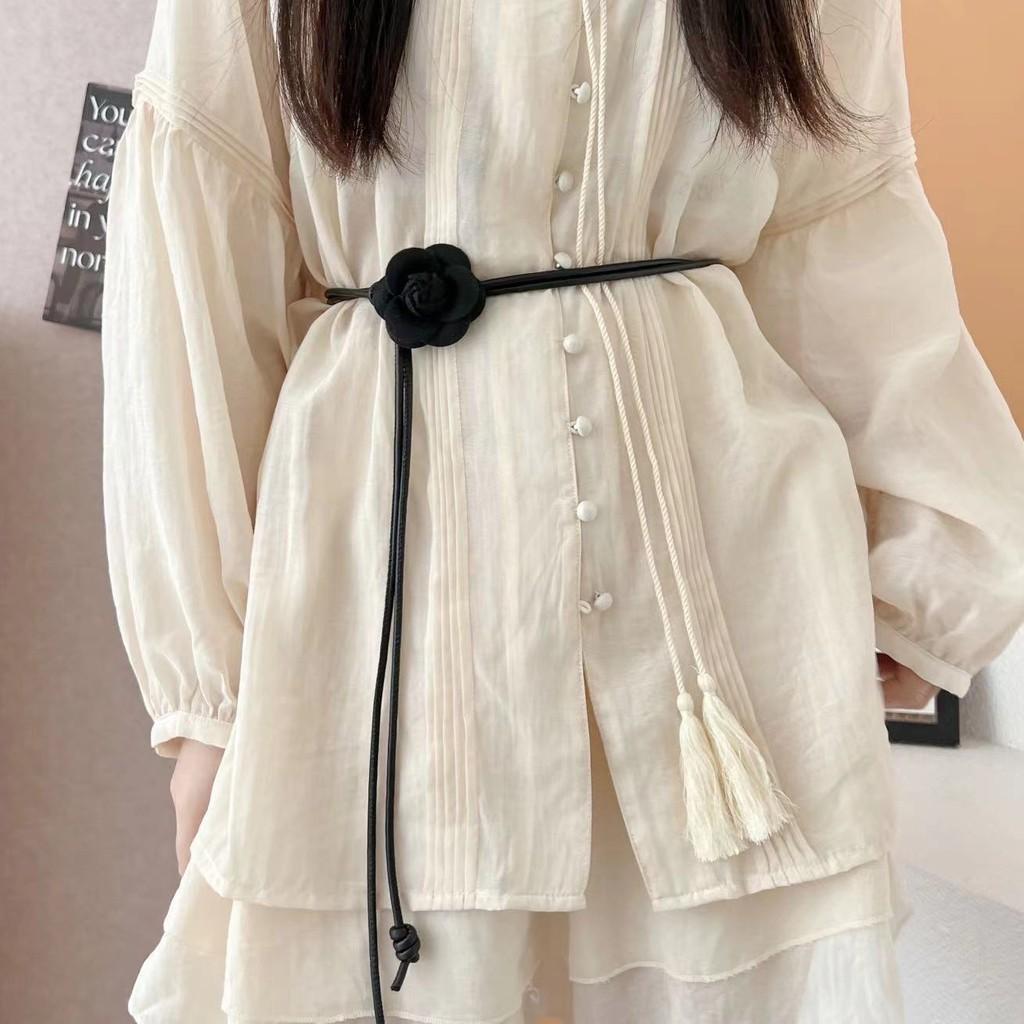 Элегантный женский ремень из искусственной кожи с цветочным дизайном и мягкими завязками для платьев