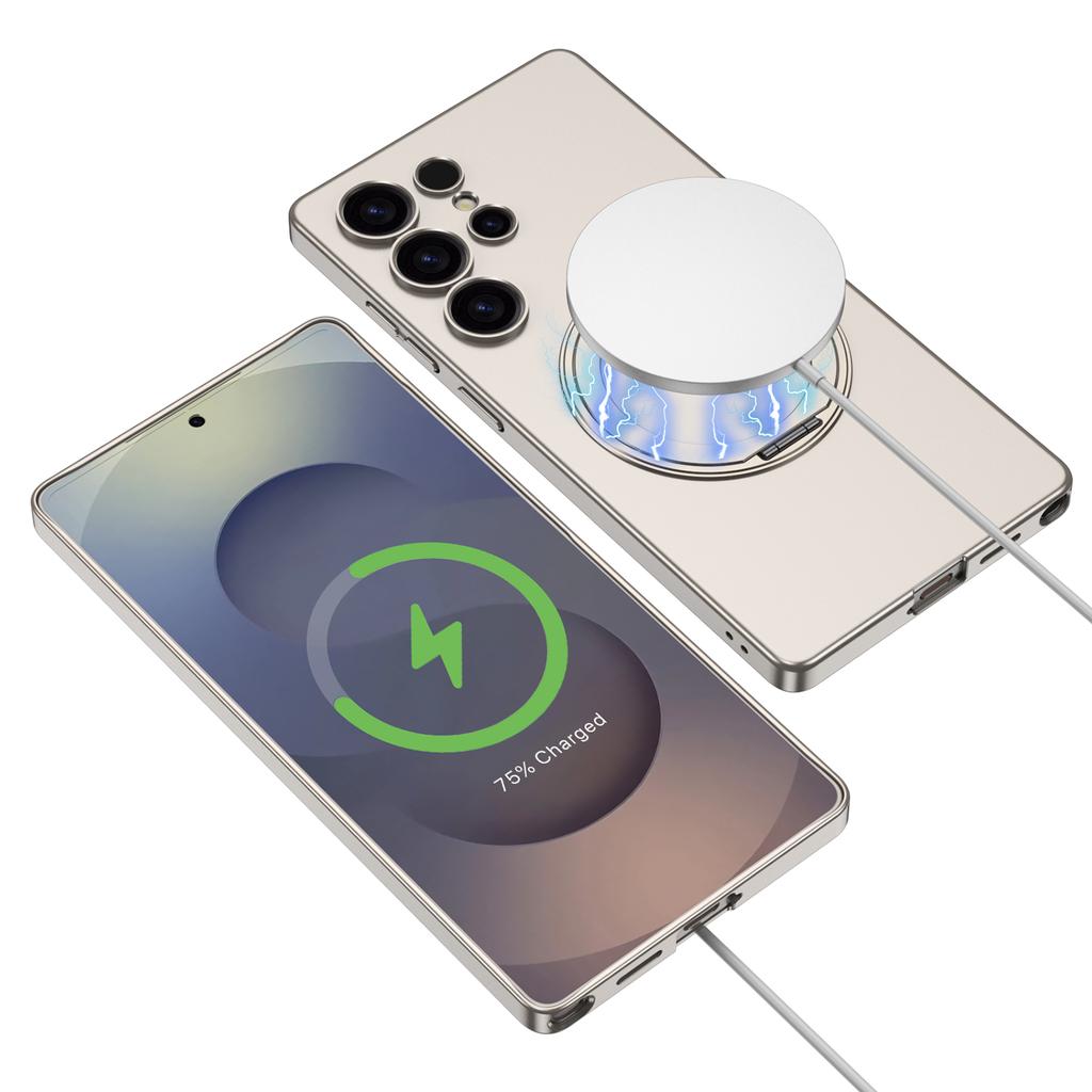 Магнитный чехол для Samsung Galaxy S25 Ultra с вращающейся подставкой, тонкая накладка из твердого ПК для телефона