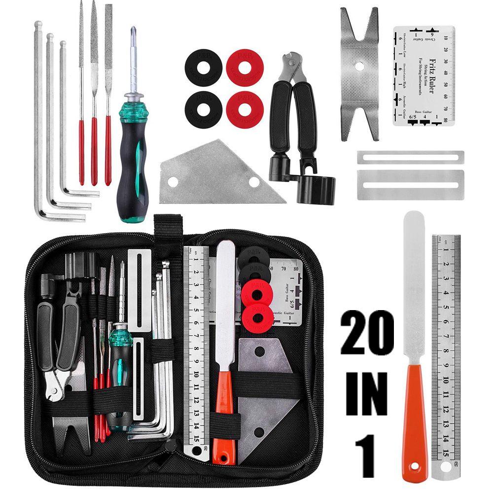 Линейка Ладовый шлифовальный напильник Инструменты для обслуживания 3 в 1 Колковый механизм Инструменты для гитары Наборы Ремонтный набор