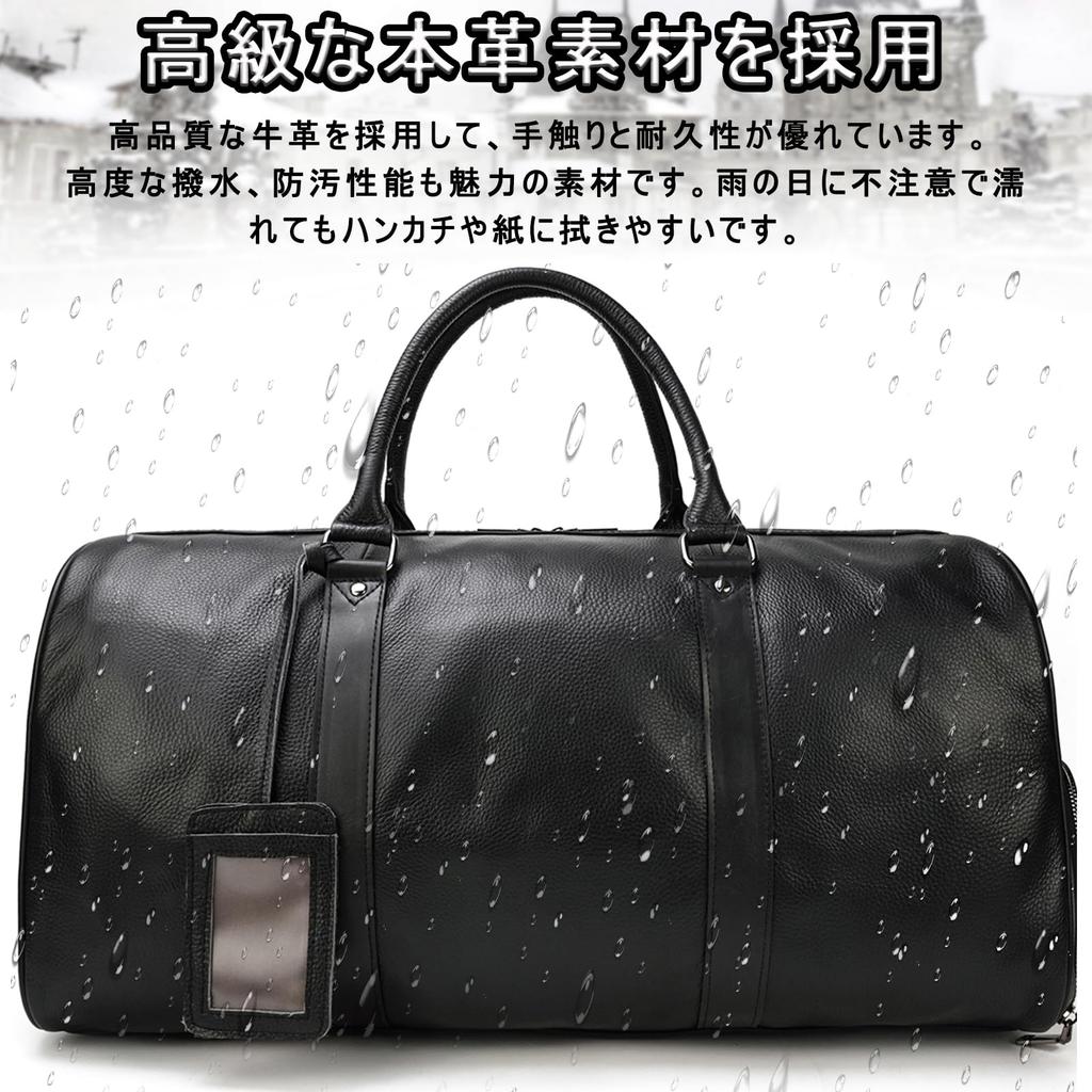 Genuine Leather Boston Bag for Leather Travel Bag with Shoe Golf and Bottom Large School Business 55cm Men, Carry-On, Compartment, Bag, Studs,