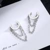 Simple Korean Silver Color Chain Tassel No Pierced Ear Clip Fashion Jewelry Ear Cuff Clip Earrings