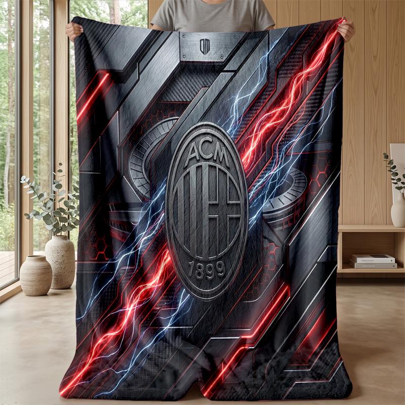 AC Milan Theme blanket Soft Flannel Blanket Plush Throw Blanket Cozy Sofa Bed Blanket for Home Decor