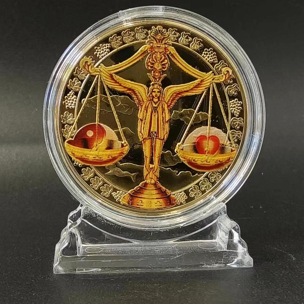 Позолоченный набор медальонов со знаками зодиака Скорпион, Близнецы и Весы