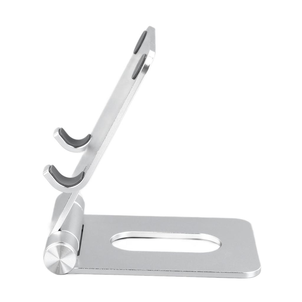Foldable Aluminum Alloy Cell Phone Holder Folding Desktop Cell Phone Holder Stand for Desk Silver
