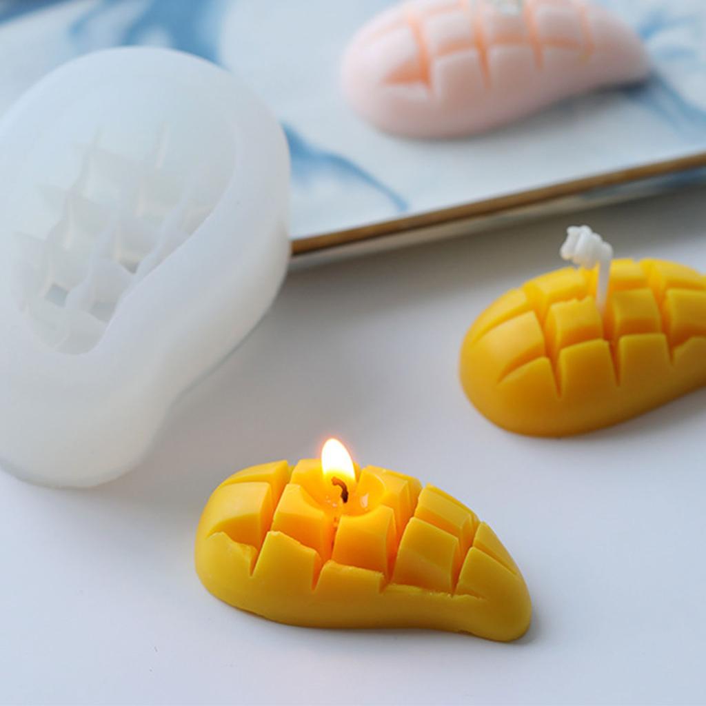 DIY Handmade Soap Making Supplies Silicone Fondant Molds Exquisite Mango-Shape Cake Decorating Candle Molds Flexible