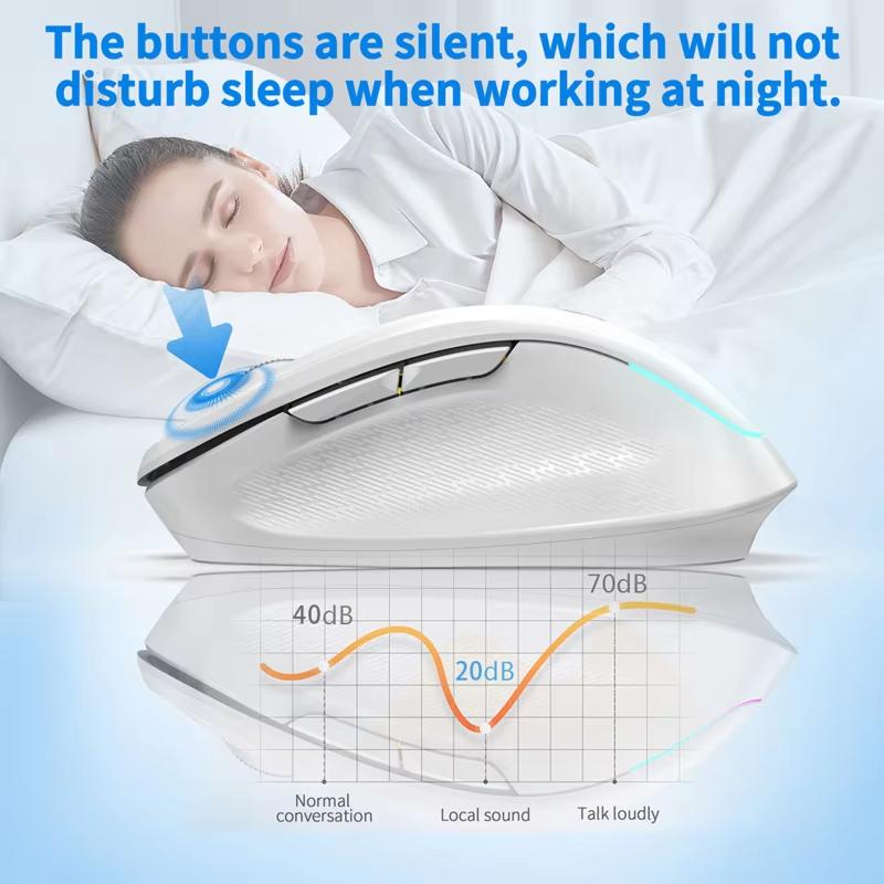BT Dual Mode Wireless Rechargeable Silent AI Mouse Voice Controlled Typing/Voice Translation/AIPPT/AiText AI Mouse for Win/MasOS