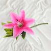 Artificial Flower Weather-resistant Non-fading No Withering No-Watering Easy Maintenance 3D Printing 3 Heads Artificial Lily Flower Home Decor