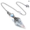 Natural 7 Chakra Healing Crystals Pendulum For Dowsing Divination Quartz Stone Pendulums Antique Reiki Pendant Jewelry