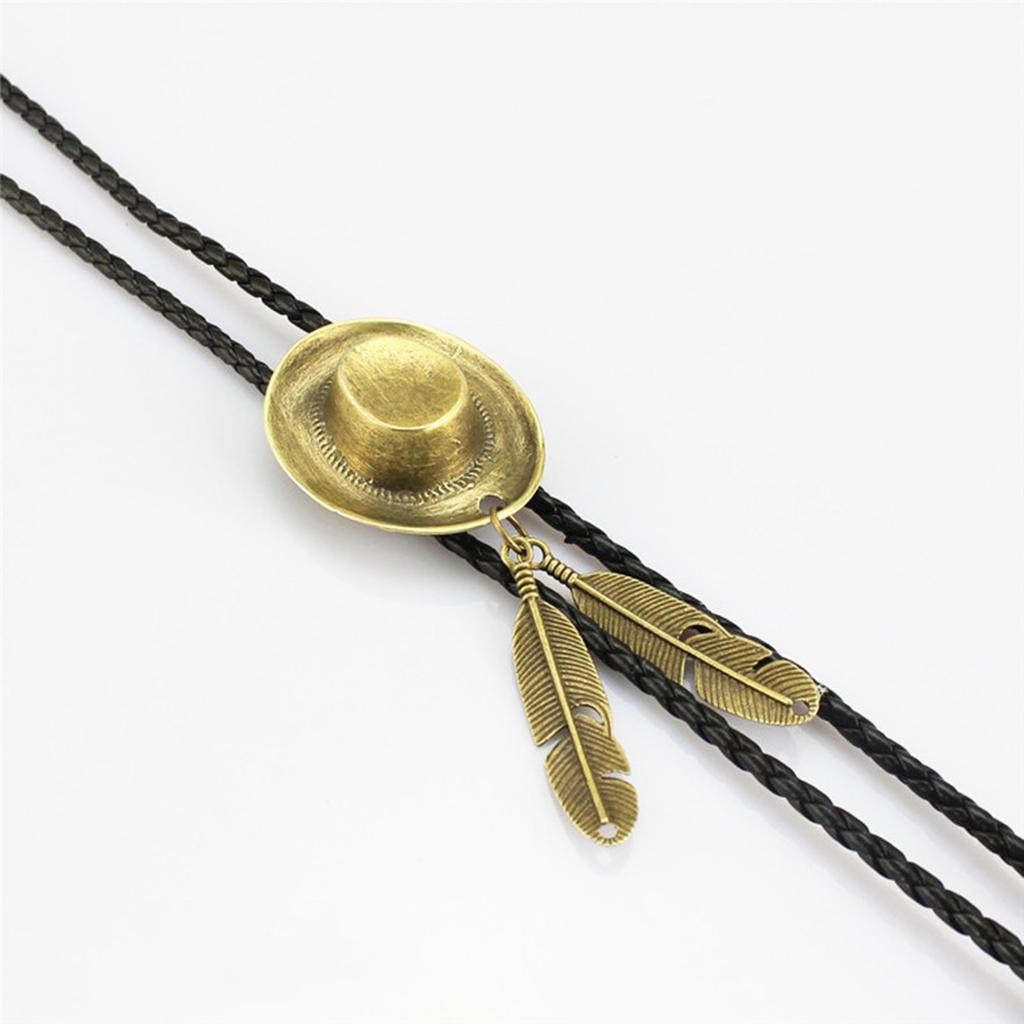 Винтажный западный ковбойский галстук-боло Ковбойская шляпа Галстук Панк Ожерелье Аксессуар для костюма Американский галстук-бола Западный