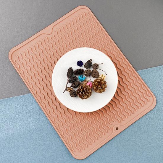 Silicone Drain Mat Anti-slip Base Food Grade Easy To Clean Cookware Drying Tray Air Circulation Drain Mat