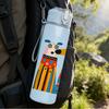 1PC Two Color Dog Cartoon Duo 750ml Color Plastic Sports Water Bottle Leakproof Flip Straw Lid For Sports Office Home Use