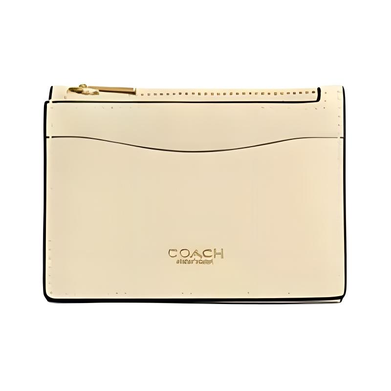 Coach Essential 10 Классический держатель для карт из натуральной кожи с логотипом бренда Женский Цвет латуни цвет латуни