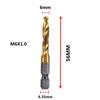 Hex Shank Titanium Plated HSS Screw Thread Metric Tap Drill Bits Screw Machine Compound Tap M3 M4 M5 M6 M8 M10 Hand Tools