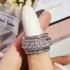 Luxurious Exquisite Brilliant Full Cubic Zirconia Rings for Women Temperament Bridal Wedding Accessory Statement Zircon