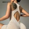 High Elasticity Sleeveless Sports Bodysuit Yoga Workout Fitness With Moisture Wicking Backless Design