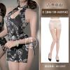Sexy Large Size Sexy Classical Printing Cheongsam Hollow Small Chest Big Sexy Underwear Uniform Set