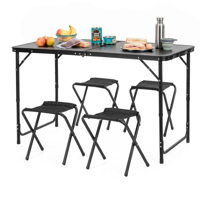 Ensemble camping pliant - SPRINGOS - Valisette pliable - 4 chaises - Réglable 3 positions - Prémonté