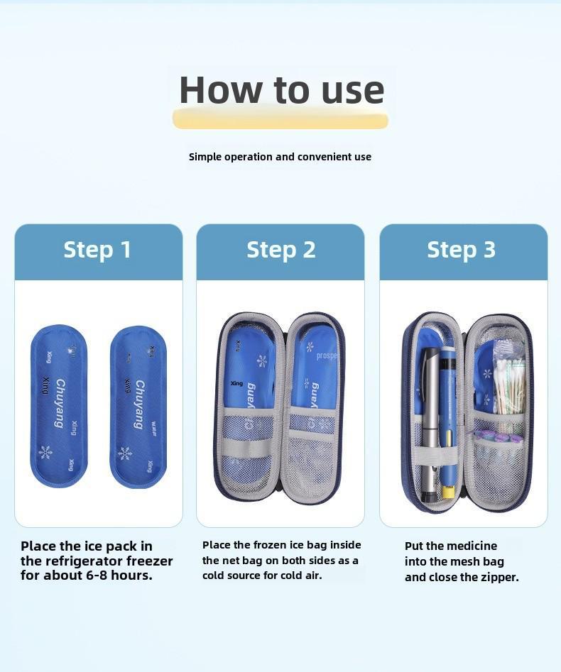 Изолированная портативная сумка для хранения инсулина для использования на открытом воздухе