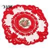 Washable Floral Table Linens Retro Oval Lace Doily, Embroidered Rose Placemat, Elegant Home Soft Furnishing Accessories Mat, Decorative Doilies