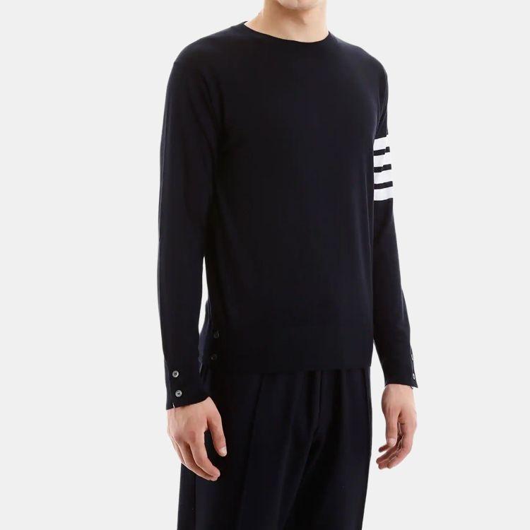 THOM BROWNE Мужской свитер в 4 полоски MKA002A-00014-415