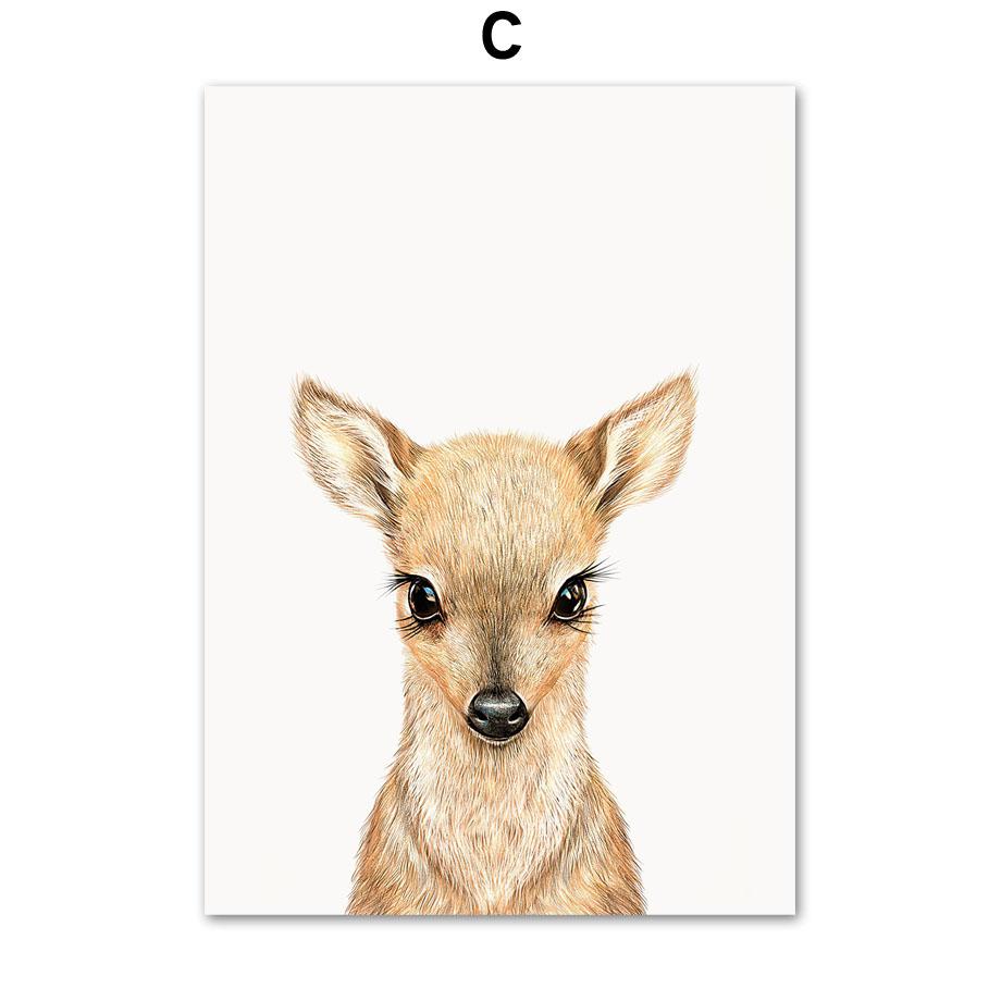 Медведь Банни Лиса Олень Сова Ежик Обезьяна Детская Настенная картина на холсте Плакаты и принты Настенные картины Декор для детской комнаты