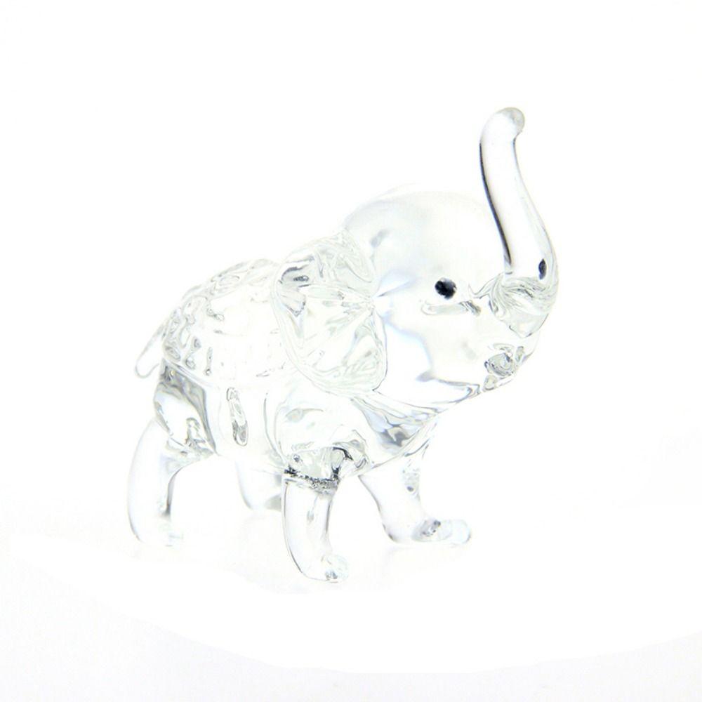 Modern Crystal Elephant Statue Cute Desktop Crystal Ornaments Baby Elephant Ornaments Home