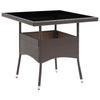 5 Piece Brown Garden Dining Set Poly Rattan and Glass