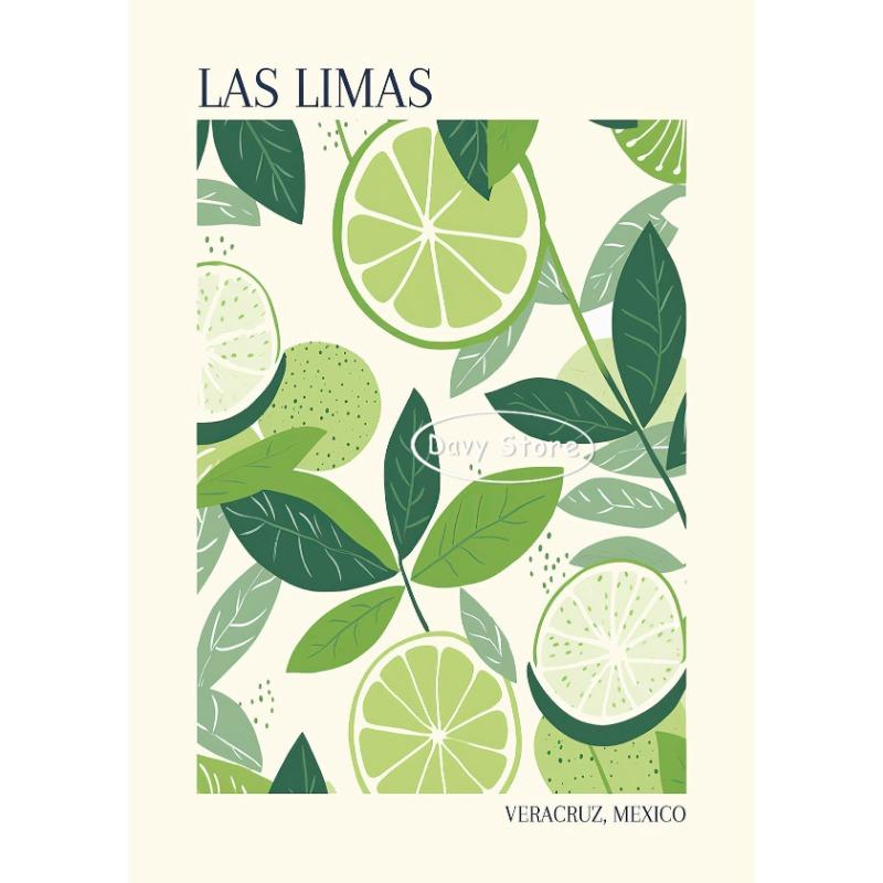 Бохо Кухня Фрукты Цитрусовые Лимон Апельсин Постеры Принты Холст Живопись Ботаническое Настенное Искусство Картины для Гостиной Домашний Декор