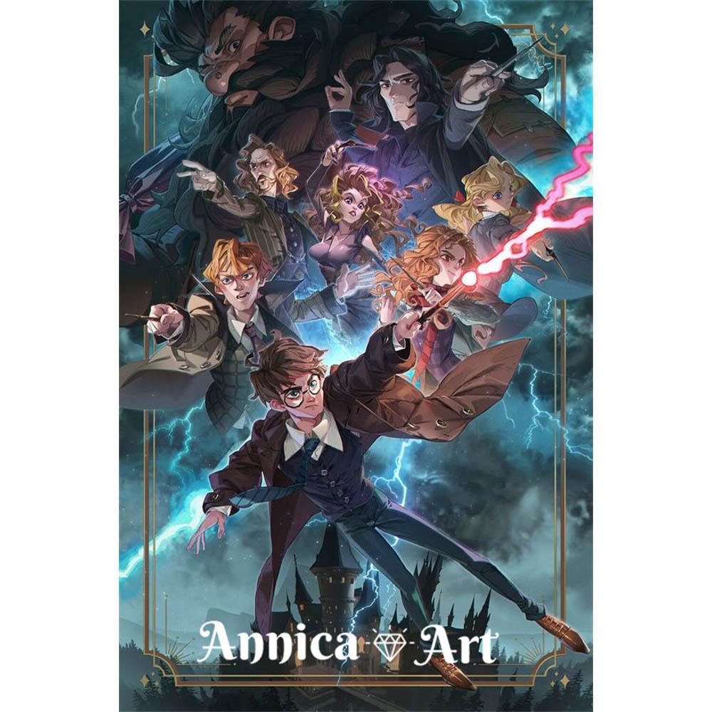 Harry Potter Cartoon Mosaic Art Stitch 5d Diamond Painting Magic School Canvas Creation Puzzle Artificial New 2026 Couples