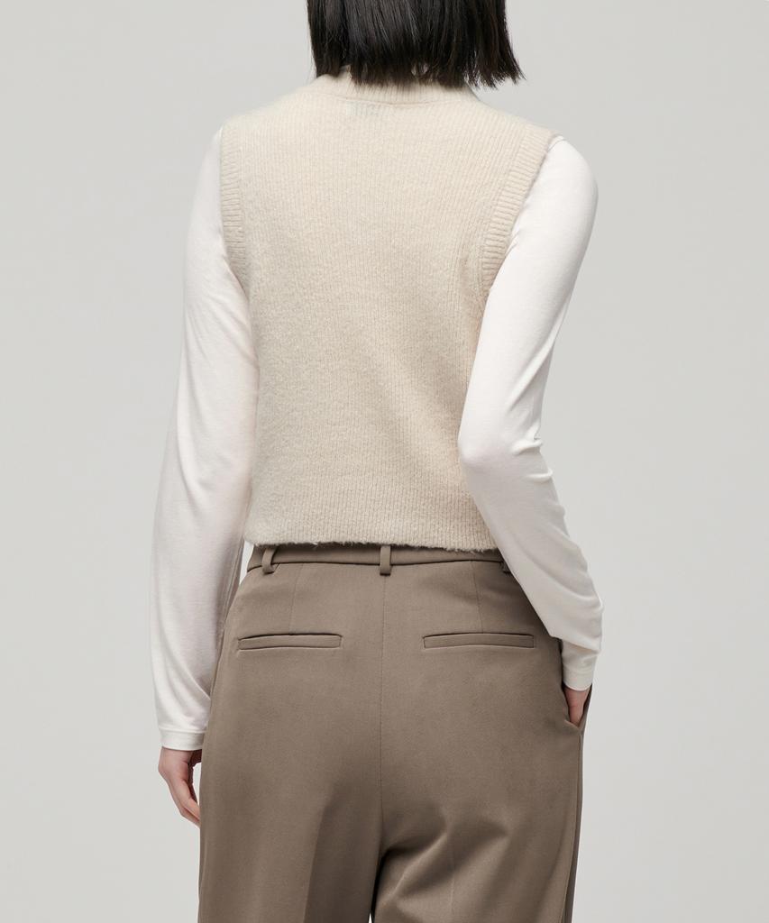 MUSINSA STANDARD WOMAN Женский мягкий укороченный жилет из букле в рубчик [Кремовый]