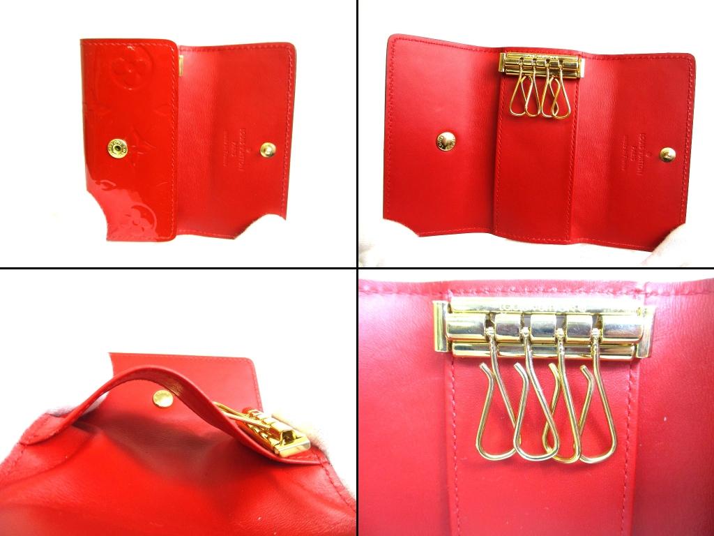 Authentic LOUIS VUITTON Vernis Red Leather Multicles 4 Pics Key Cases #b084  Seller refurbished