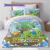 Name Custom Adventure-Time Pattern Bedding Set Quilt Cover Pillowcase Home Decor Gift (1 * duvet cover + 2 * pillowcase, without core)