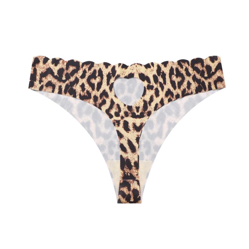 FINETOO 1 шт. Женские бесшовные стринги, леопардовый принт, красные губы, в форме сердца, модное дышащее быстросохнущее нижнее белье, подарок на День святого Валентина