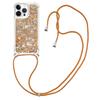 For iPhone 16 Pro Max TPU Case Quicksand Design Phone Cover with Lanyard