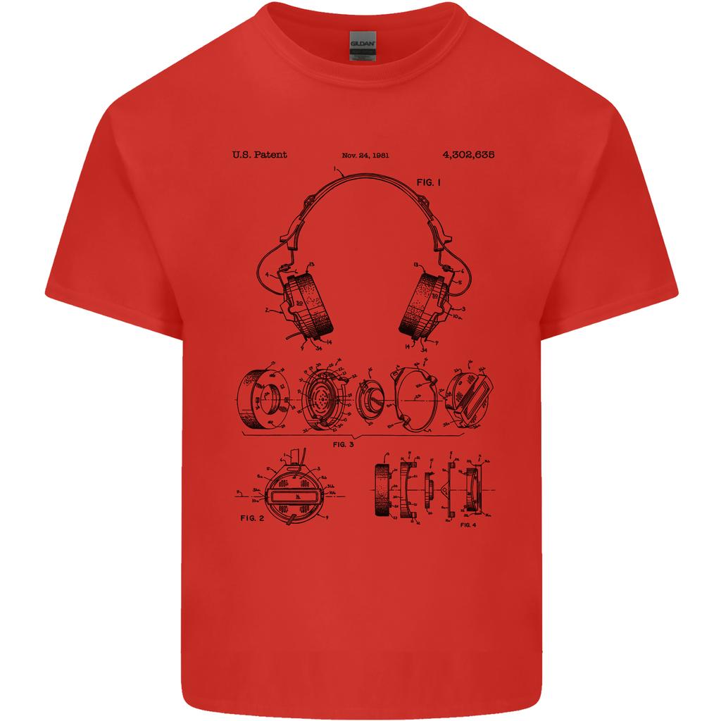Headphones Patent Blueprint Dance Music DJ Unisexs Light Cotton TShirt