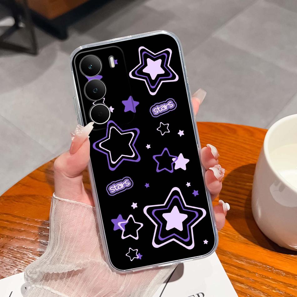 Чехол для Realme C71 4G с цветными узорами, прозрачный силиконовый бампер из ТПУ для Realme C 71 RealmeC71, противоударный