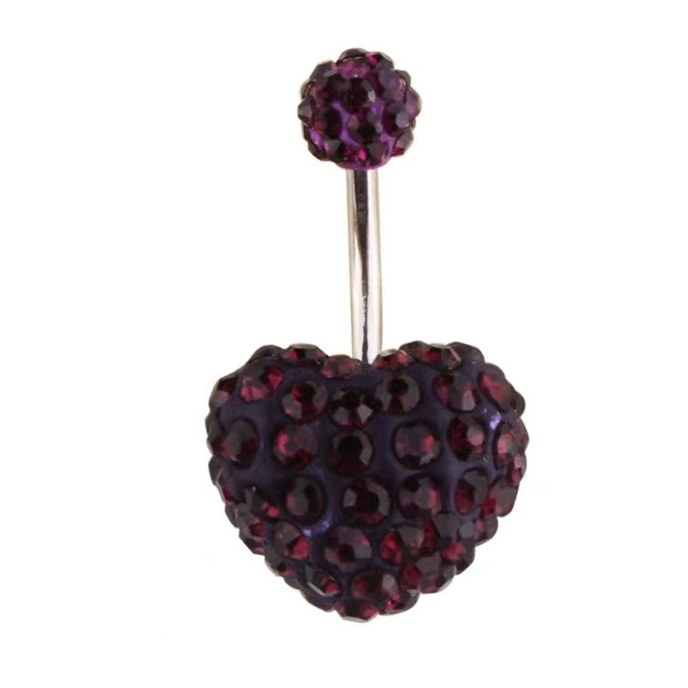 Двойной драгоценный камень Кнопка Мульти Кристалл Поддельное кольцо в пупок Сердце Штанга для живота Кольца для пупка Пирсинг тела