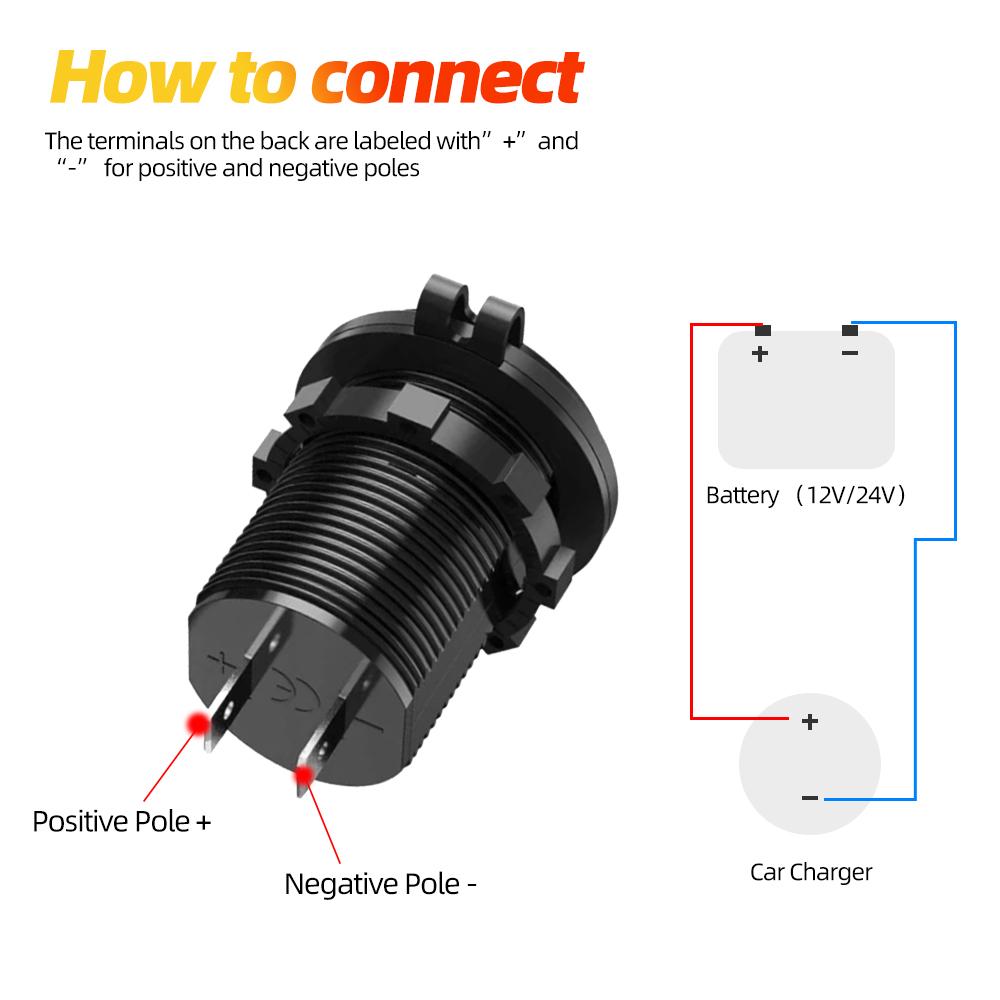 Гнездо прикуривателя для автомобиля, морского мотоцикла, квадроцикла, автофургона, розетка, розетка, водонепроницаемая вилка 12 В