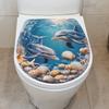 Ocean Dolphin Shell Bathroom Toilet Stickers Decorative Wall Stickers