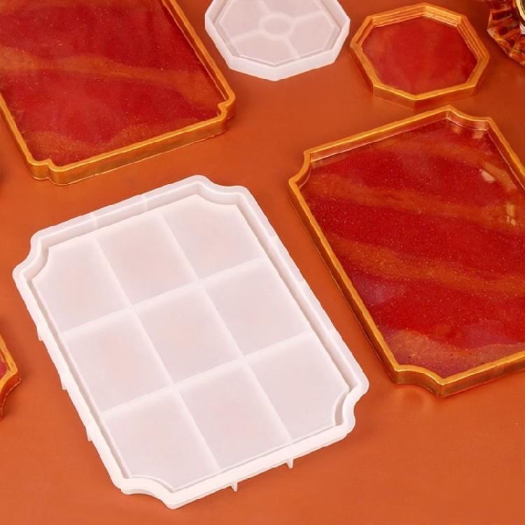 Силиконовая форма-поднос с зеркалом для изготовления поделок из смолы для DIY-декора дома