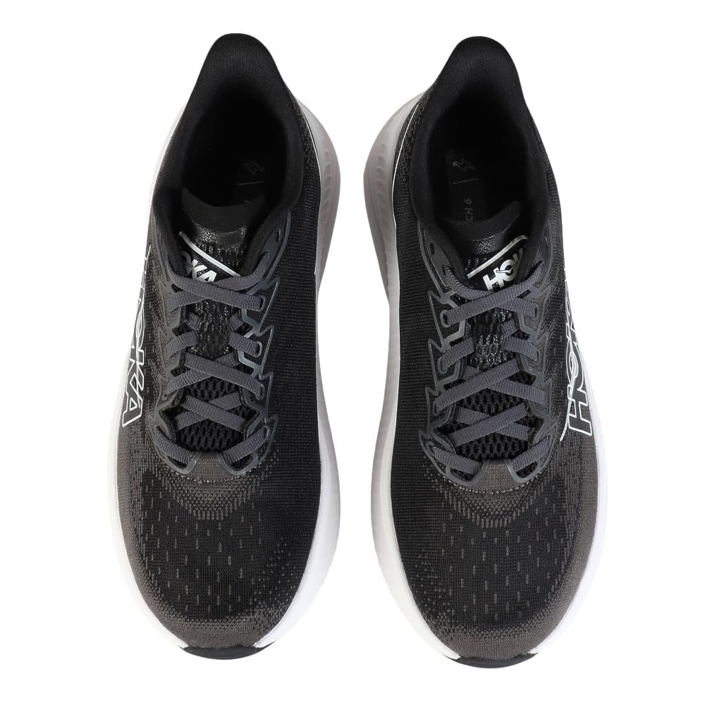 HOKA MACH 6 WIDE Running Jogging and Size Shoes, Shoes, 1147833-BWHT (Black White, 27.5, Men's)