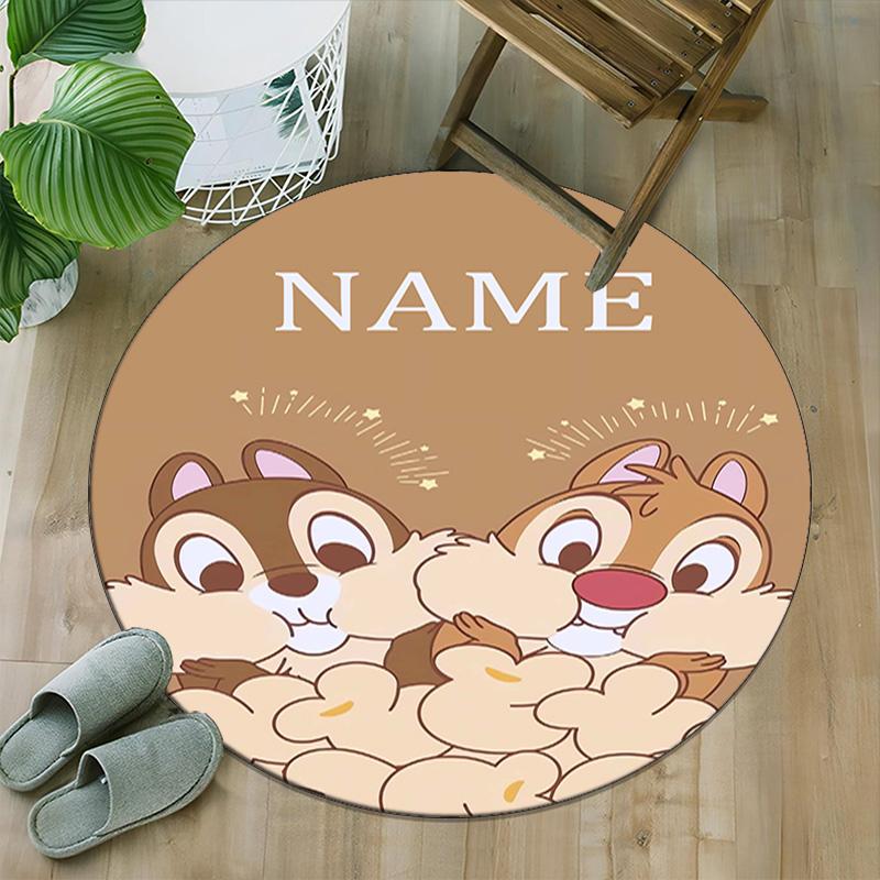 Customizable C-Chip 'n' Dale Round Non-Slip Carpet - Ideal for Garden, Picnic, Office, Perfect for Decoration, Suitable For All Seasons